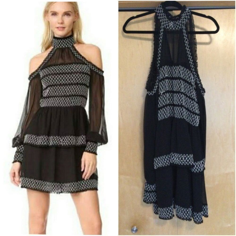 Nicholas Cold Shoulder Smock Dress